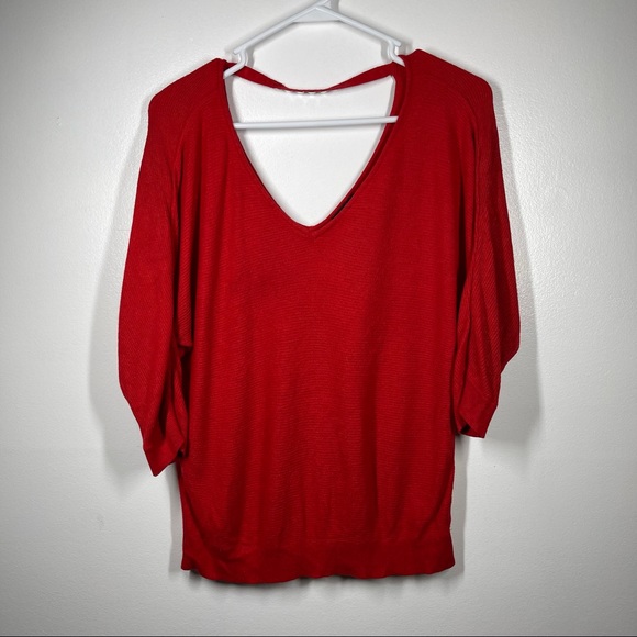 Red Express Open Back Blouse - Picture 1 of 7